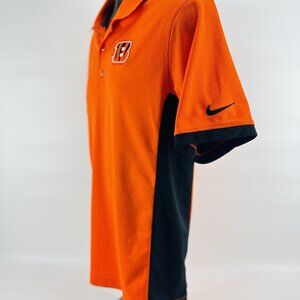 Nike Cincinnati Bengals Polo Shirt NFL Training Football Orange Dri-Fit Small LN